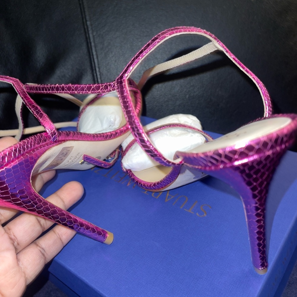 STUART WEITZMAN
Barelynude 100 Wrap Sandal NUDIST LEATHER PINK Size 8.5 NWB - Picture 13 of 14